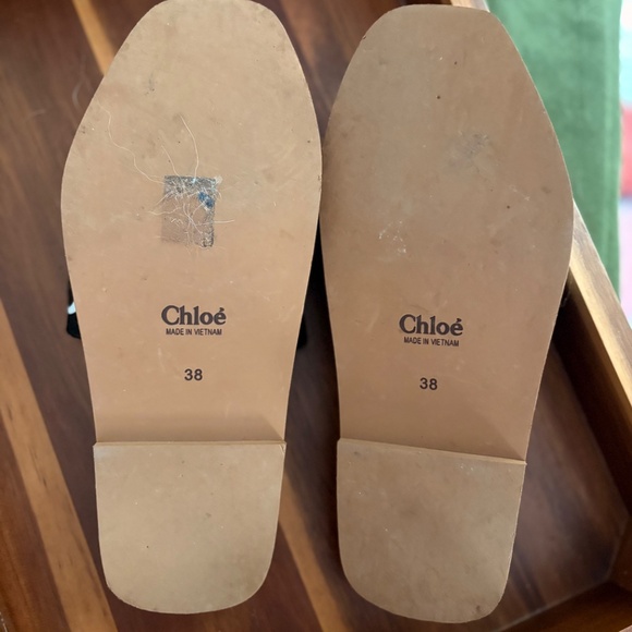 Chloe Woody Flat Logo Ribbon Slide Sandals - Picture 10 of 10
